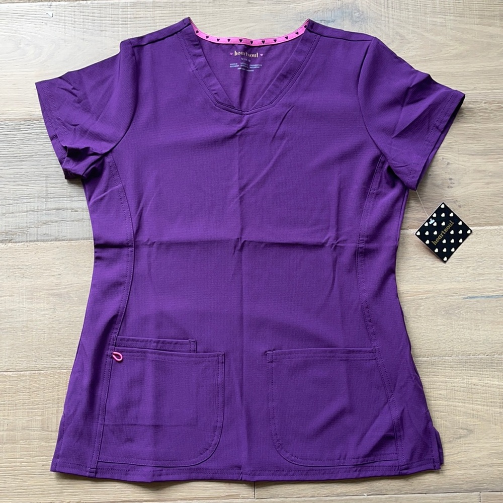 NWT Heartsoul purple scrub top